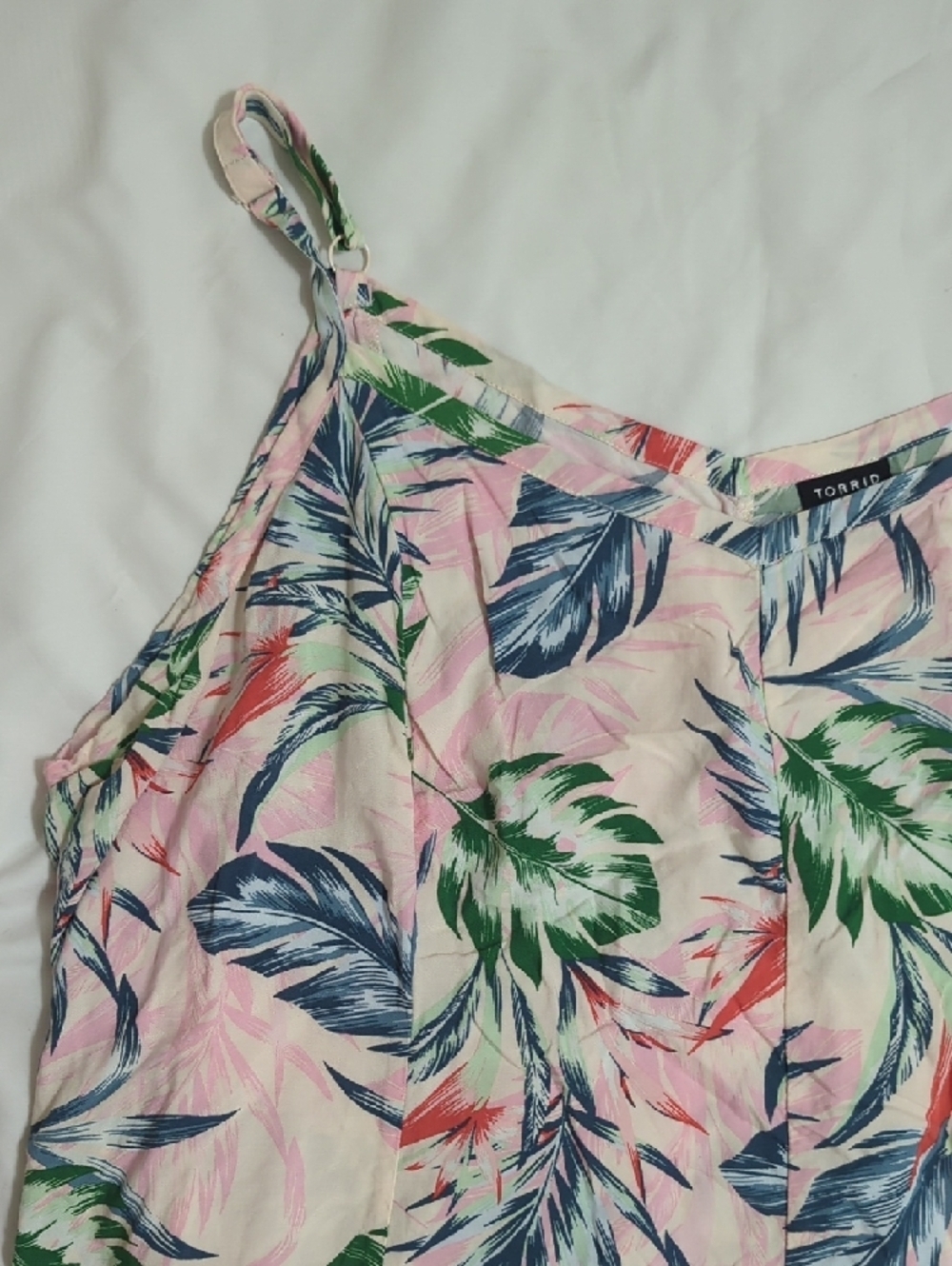 Torrid Sleeveless Trapeze Midi Dress, Color Tropical Leaves Size 4X - Picture 6 of 14